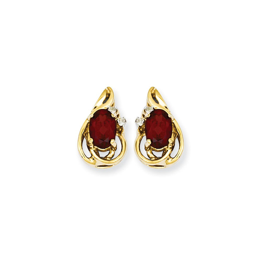14K Gelbgold Ohrringe mit Diamant und GA
