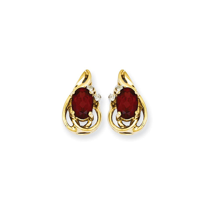 14K Gelbgold Ohrringe mit Diamant und GA
