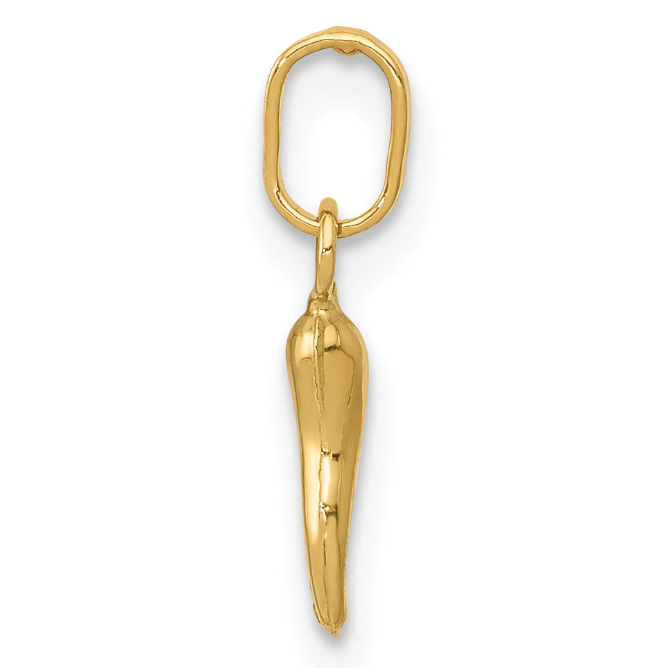 14K Gelbgold 14K 3d Italienisch Horn Charm