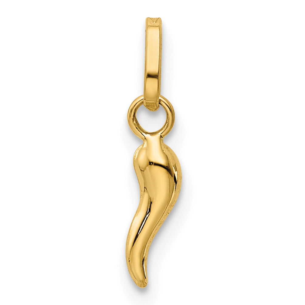 14K Gelbgold 14K 3d Italienisch Horn Charm