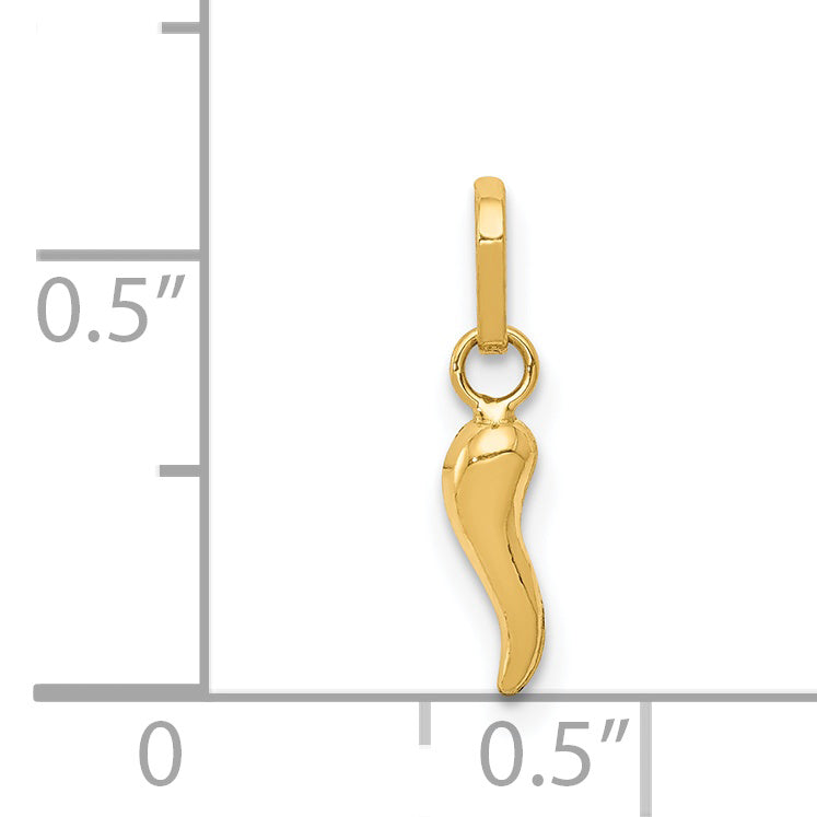 14K Gelbgold 14K 3d Italienisch Horn Charm