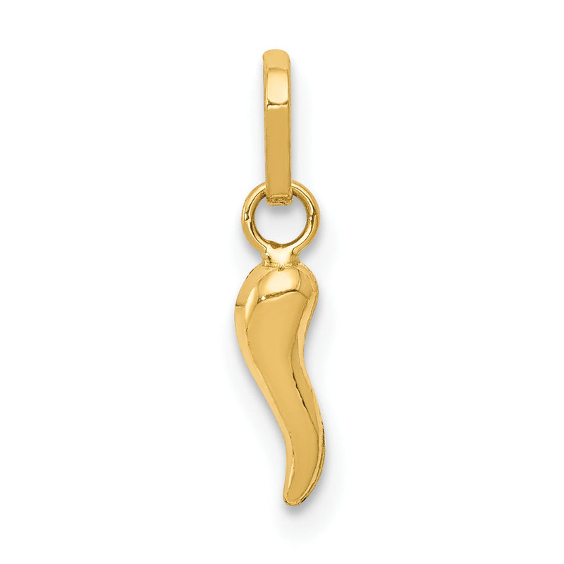 14K Gelbgold 14K 3d Italienisch Horn Charm