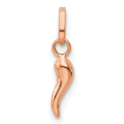 14K Roségold 3d Italienisch Horn Charm