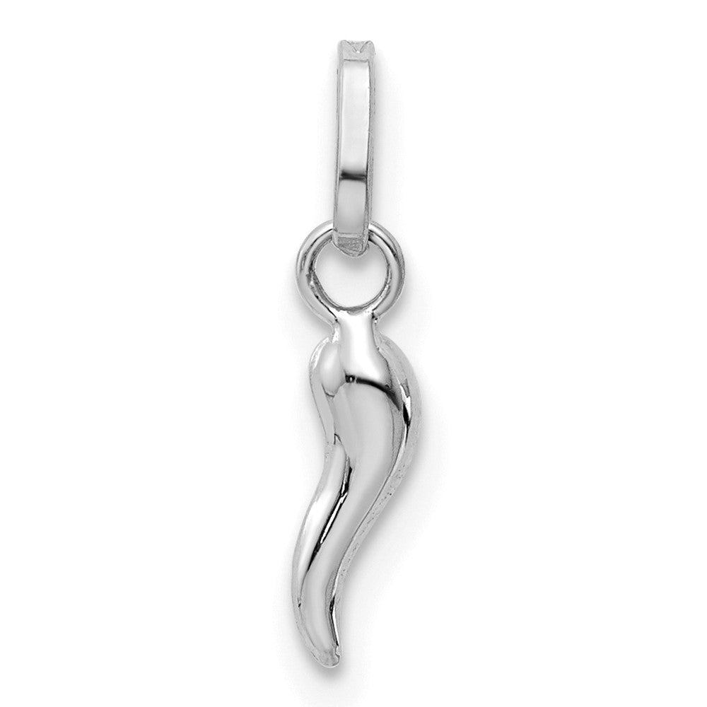 14K Weißgold 3d Italienisch Horn Charm