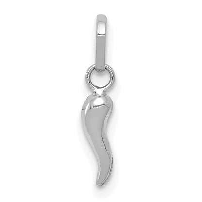 14K Weißgold 3d Italienisch Horn Charm