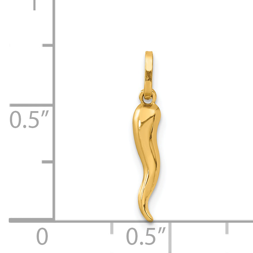 14K Gelbgold 14K 3d Italienisch Horn Charm
