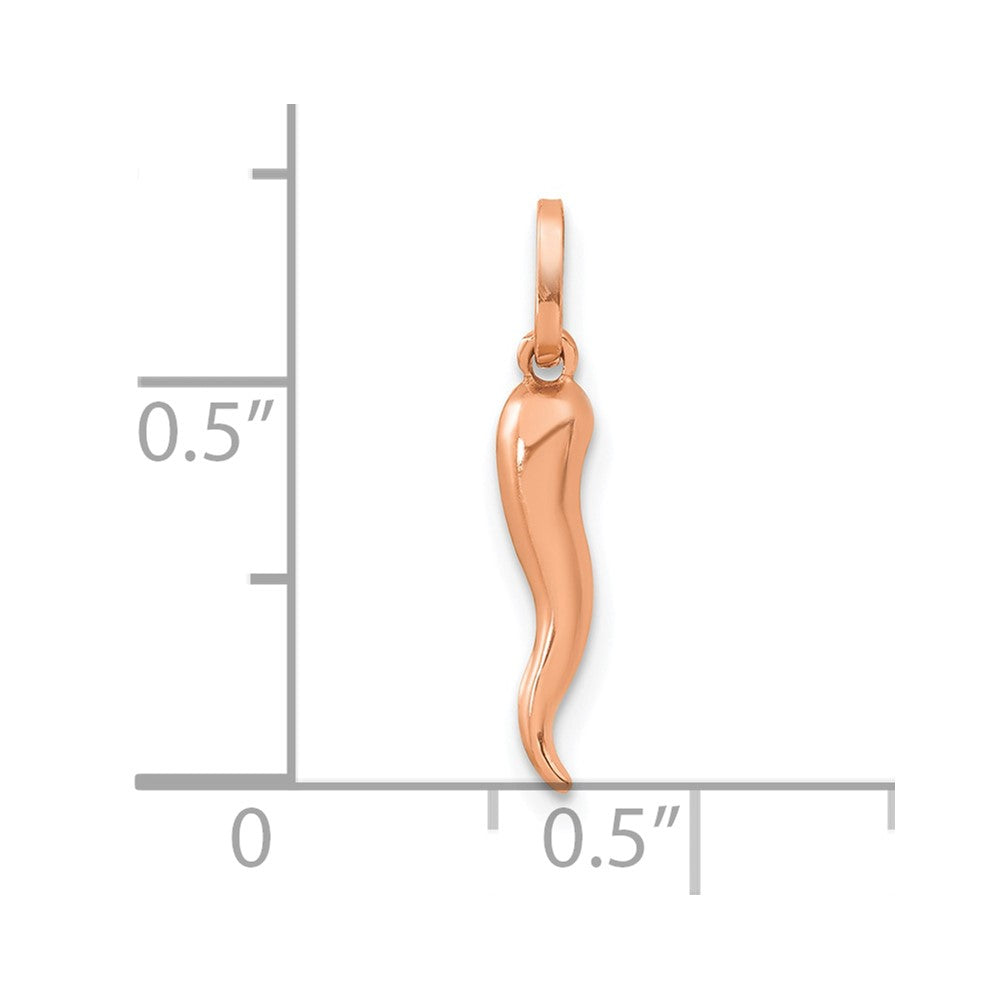 14K Roségold 3d Italienisch Horn Charm