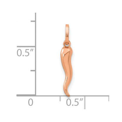 14K Roségold 3d Italienisch Horn Charm