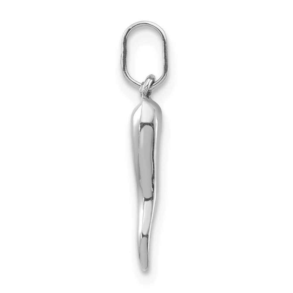 14K Weißgold 3d Italienisch Horn Charm