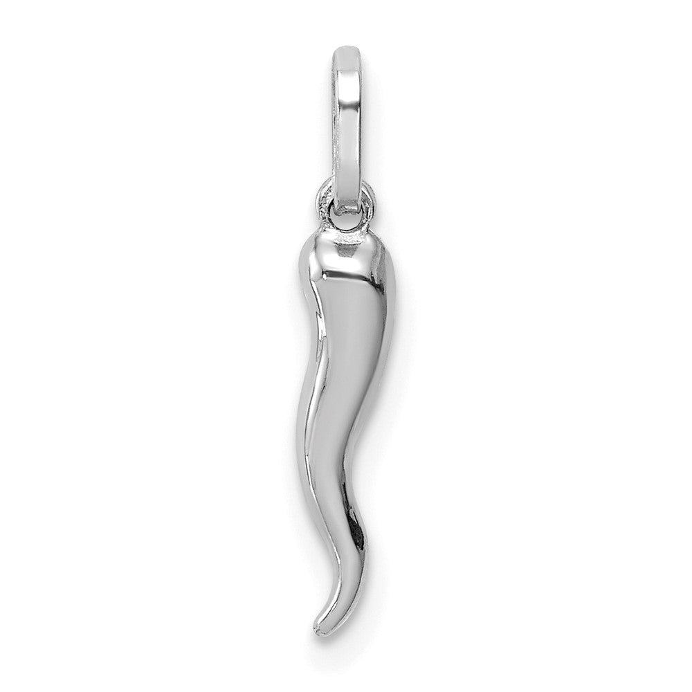 14K Weißgold 3d Italienisch Horn Charm