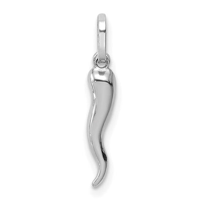 14K Weißgold 3d Italienisch Horn Charm