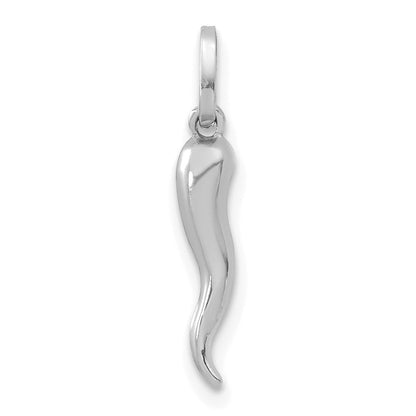14K Weißgold 3d Italienisch Horn Charm