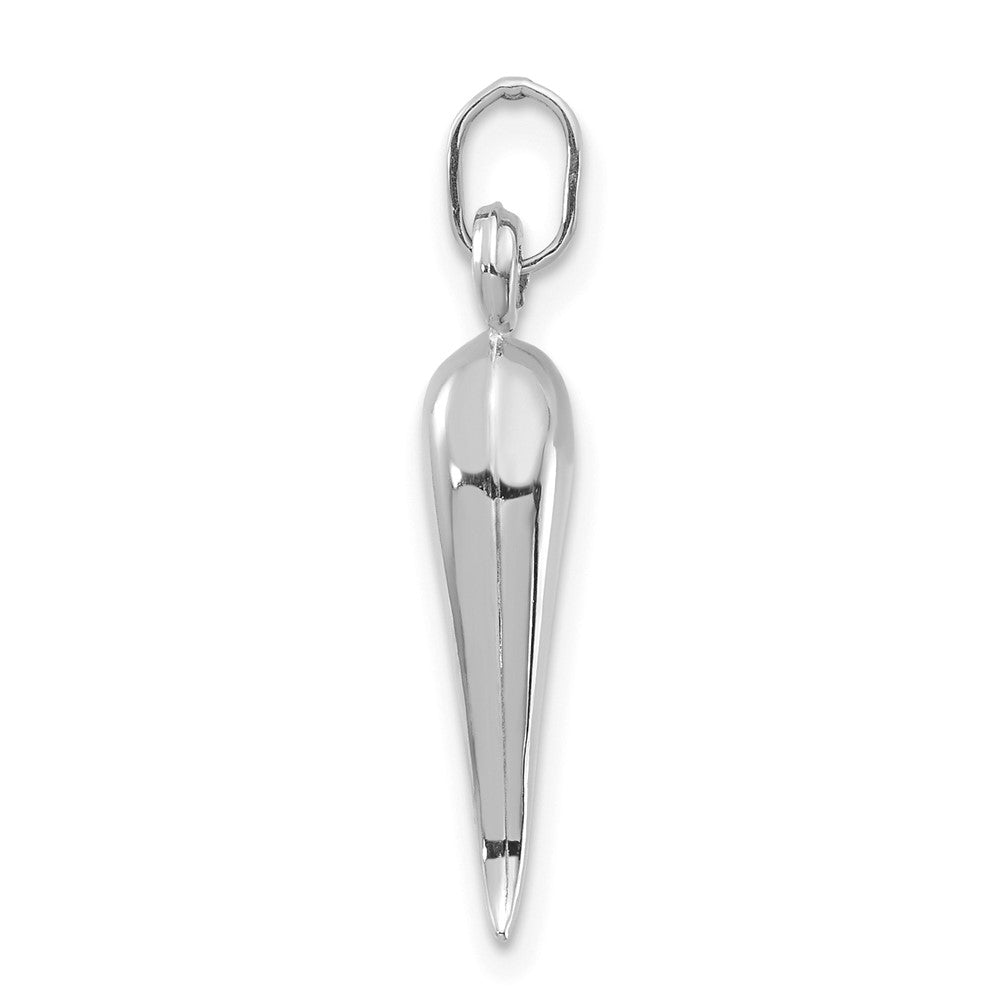 14K Weißgold 3d Italienisch Horn Charm