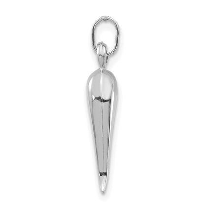 14K Weißgold 3d Italienisch Horn Charm