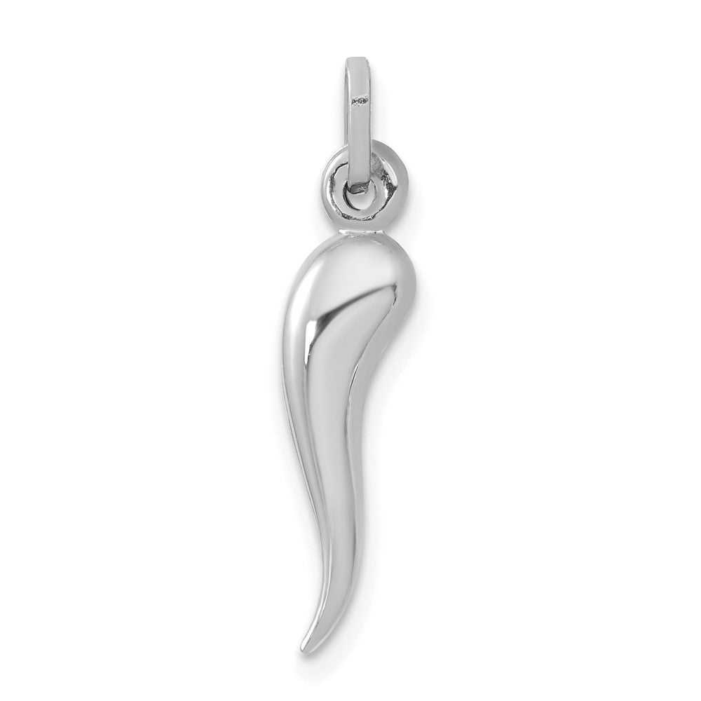 14K Weißgold 3d Italienisch Horn Charm