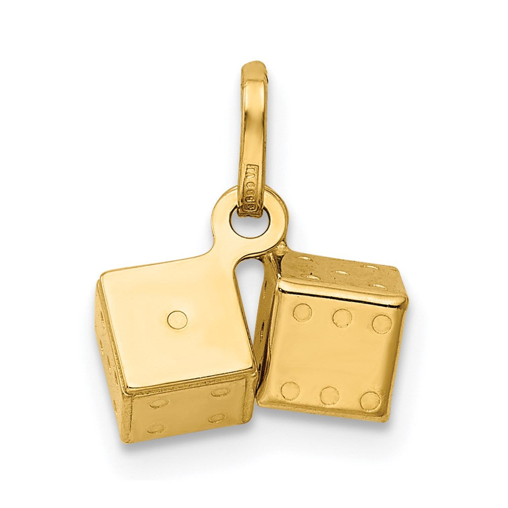 14K Gelbgold 3D-Würfel-Charm