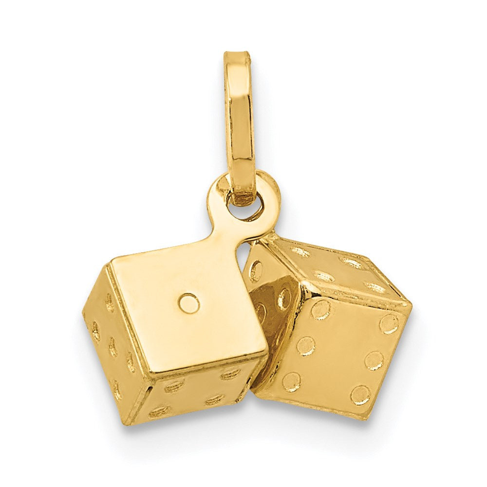 14K Gelbgold 3D-Würfel-Charm