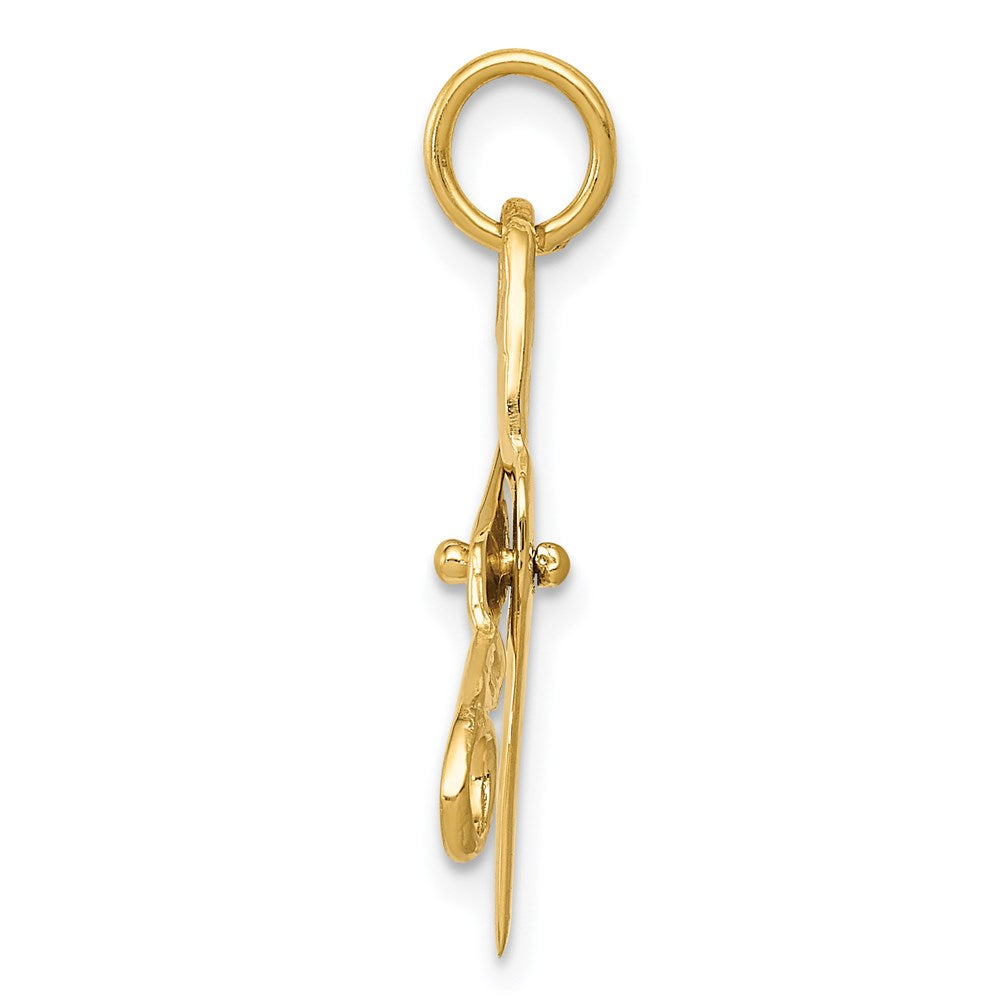 14K Gelbgold 14K 3d Beweglich Scissors Charm