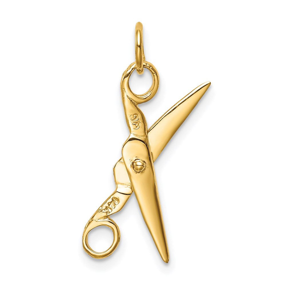 14K Gelbgold 14K 3d Beweglich Scissors Charm