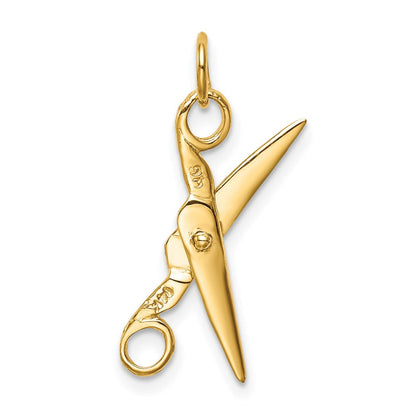 14K Gelbgold 14K 3d Beweglich Scissors Charm