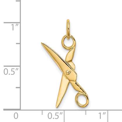 14K Gelbgold 14K 3d Beweglich Scissors Charm