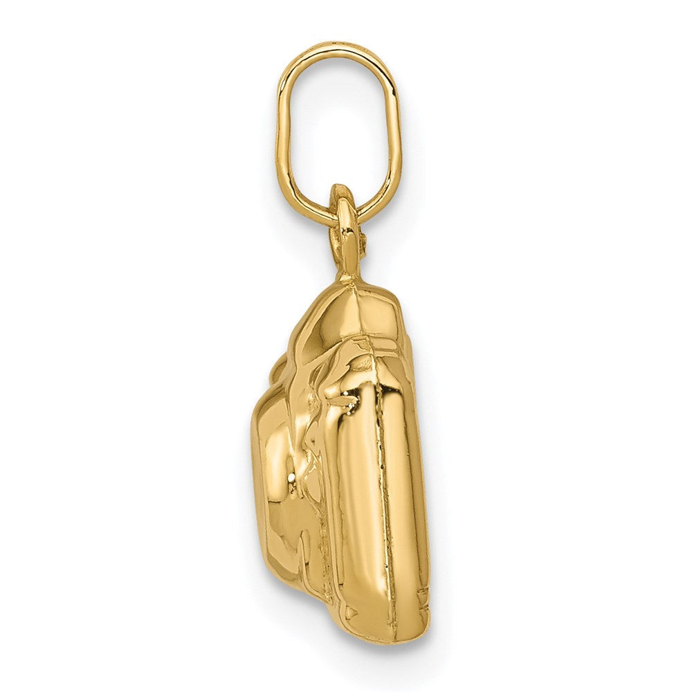 14K Gelbgold 14K 3-d Poliert Kamera Charm