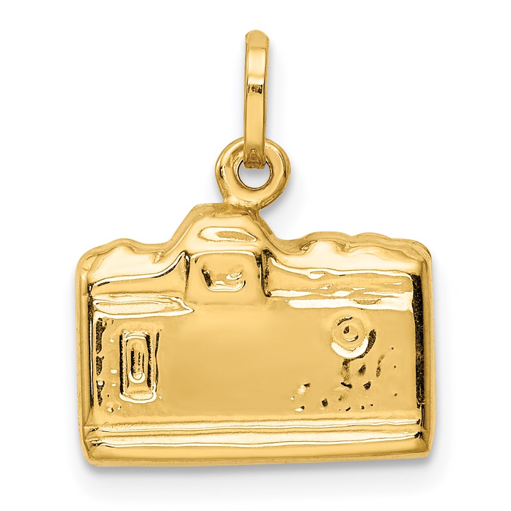 14K Gelbgold 14K 3-d Poliert Kamera Charm