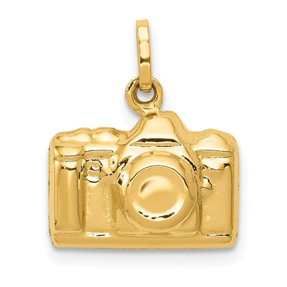 14K Gelbgold 14K 3-d Poliert Kamera Charm