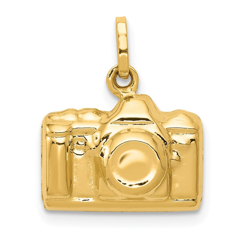 14K Gelbgold 14K 3-d Poliert Kamera Charm