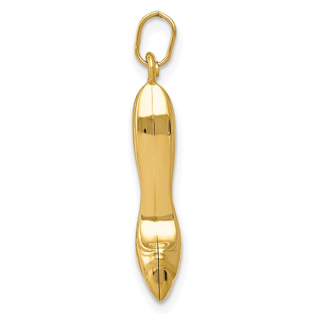 14K Gelbgold 14K 3d Hoch Heel Schuh Charm