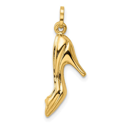 14K Gelbgold 14K 3d Hoch Heel Schuh Charm