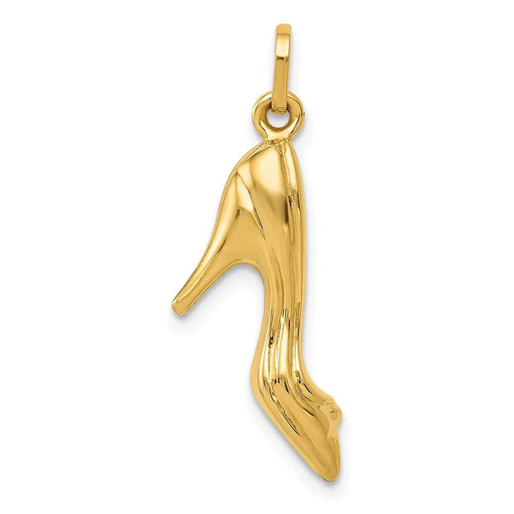 14K Gelbgold 14K 3d Hoch Heel Schuh Charm