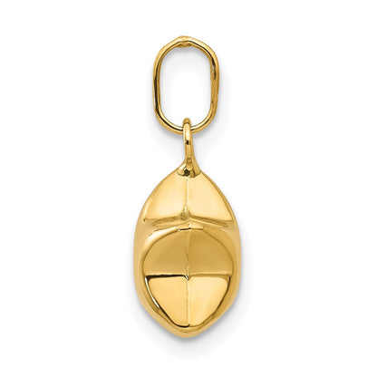 14K Gelbgold 14K 3d Gewölbt Stern Charm