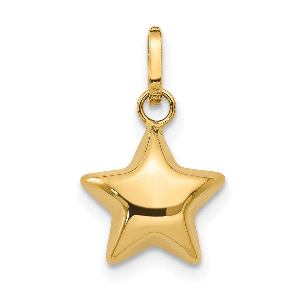 14K Gelbgold 14K 3d Gewölbt Stern Charm