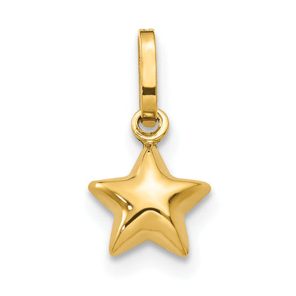 14K Gelbgold 14K 3d Gewölbt Stern Charm