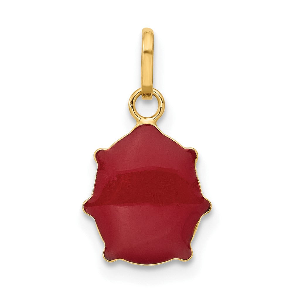 14K Gelbgold 14K Rot Emailliert Marienkäfer Charm