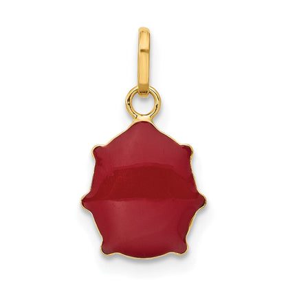 14K Gelbgold 14K Rot Emailliert Marienkäfer Charm