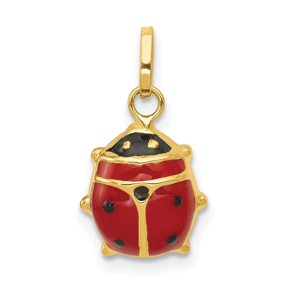 14K Gelbgold 14K Rot Emailliert Marienkäfer Charm