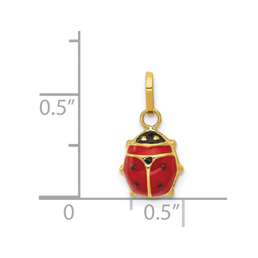 14K Gelbgold 14K Emailliert Marienkäfer Charm
