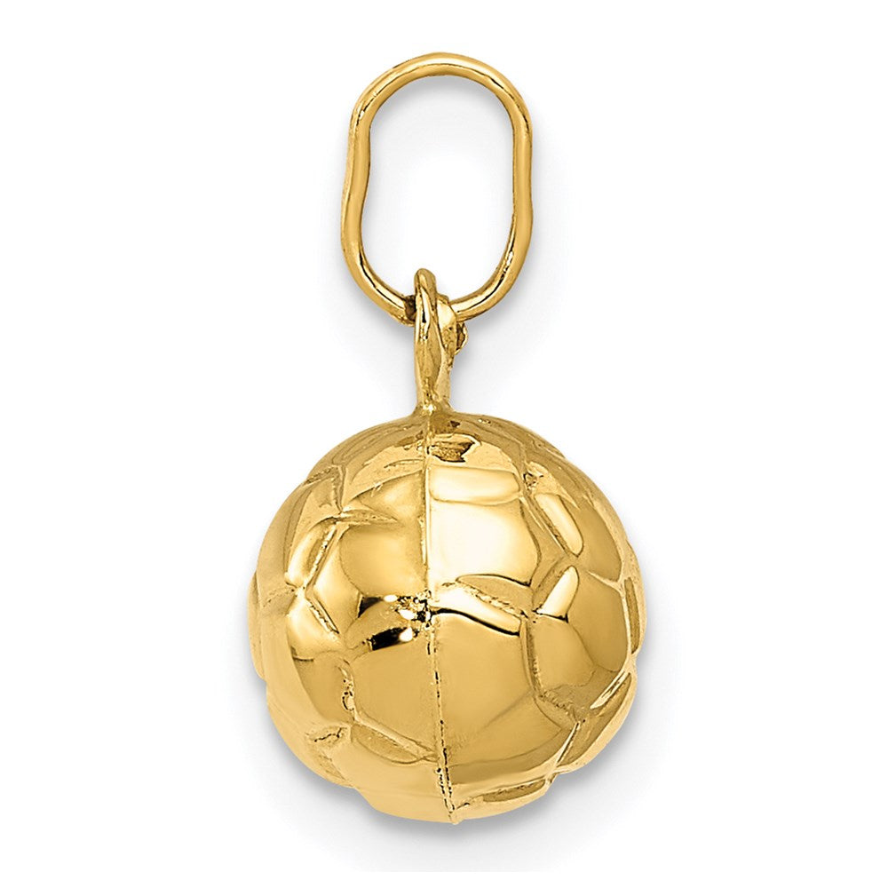 14K Gelbgold 14K 3-d Fußball Kugel Charm