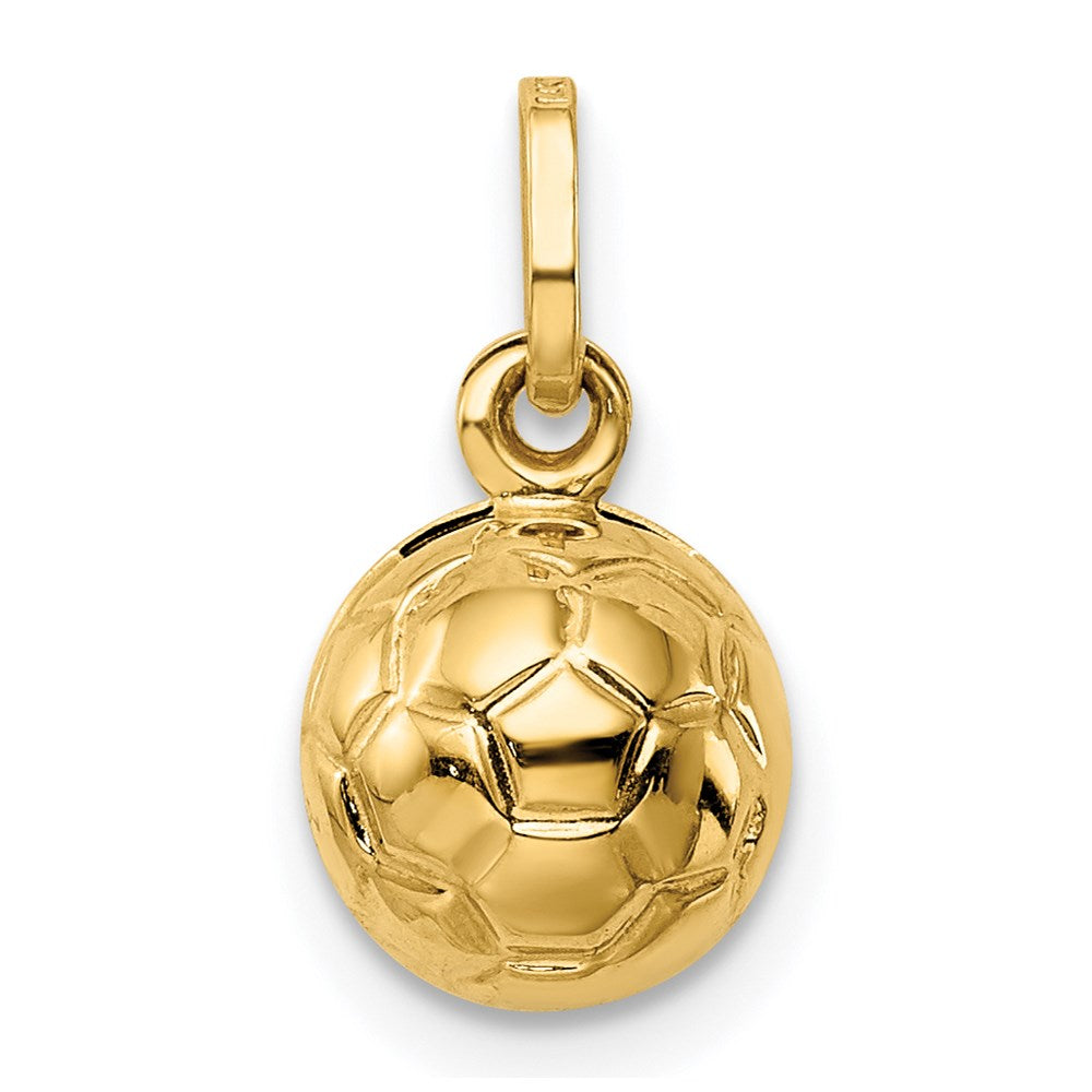 14K Gelbgold 14K 3-d Fußball Kugel Charm