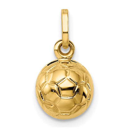 14K Gelbgold 14K 3-d Fußball Kugel Charm