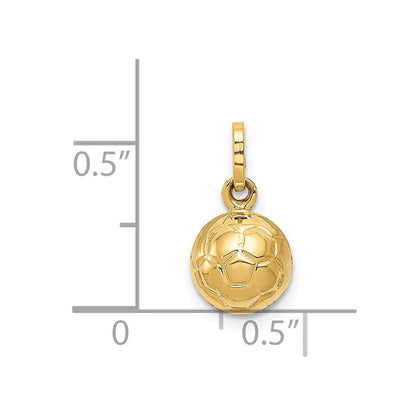 14K Gelbgold 14K 3-d Fußball Kugel Charm