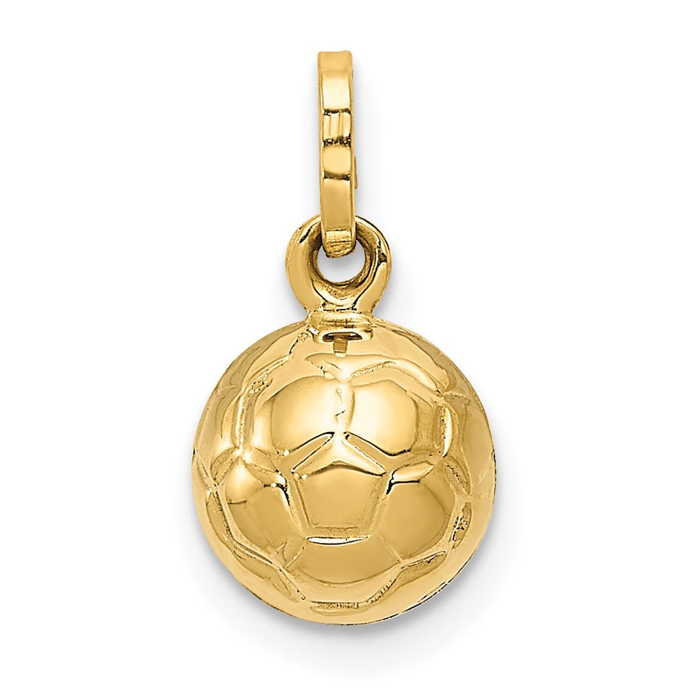 14K Gelbgold 14K 3-d Fußball Kugel Charm