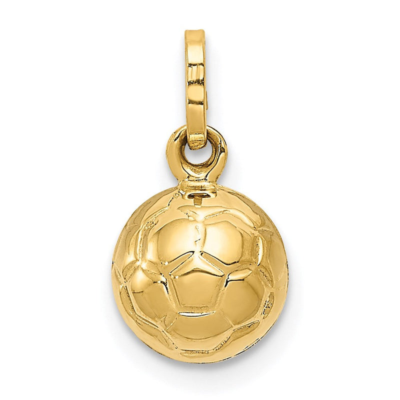 14K Gelbgold 14K 3-d Fußball Kugel Charm
