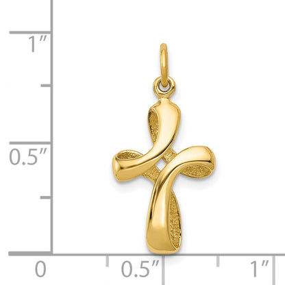 14K Gelbgold 14K Poliert Kreuz Charm