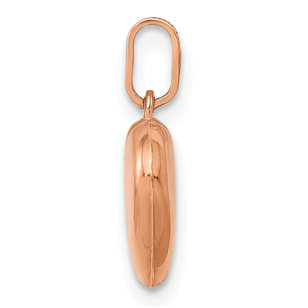 14K Roségold 14K Roségold Poliert 3-d Herz Anhänger