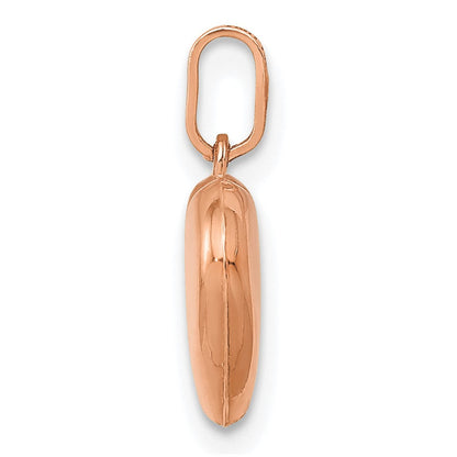 14K Roségold 14K Roségold Poliert 3-d Herz Anhänger