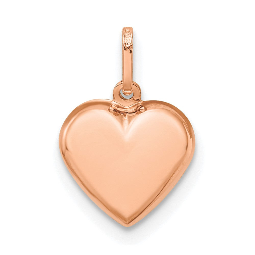 14K Roségold 14K Roségold Poliert 3-d Herz Anhänger