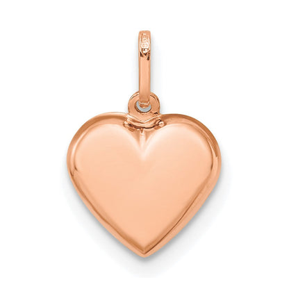 14K Roségold 14K Roségold Poliert 3-d Herz Anhänger
